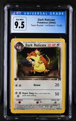 Dark Raticate 51/82 Team Rocket 1st Edition (CGC Gem Mint 9.5) - Image 1