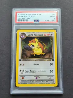 Pokemon PSA 9 1ST EDITION DARK RATICATE 51/82 - TEAM ROCKET SET - MINT - Image 1