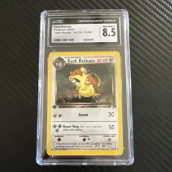2000 Pokemon Team Rocket 51/82 1st Edition - Dark Raticate - CGC 8.5 - Image 1