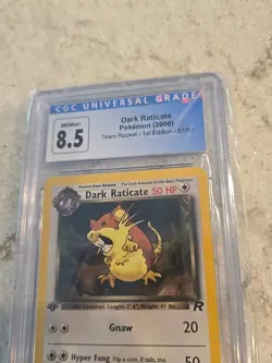 CGC 8.5 NM/MINT+ Dark Raticate Team Rocket 1st Edition Common Pokemon 51/82 - Image 2