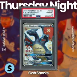 2019 POKEMON SUN & MOON HIDDEN FATES #SV49/SV94 CHARIZARD GX FULL ART PSA 10 - Image 1