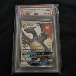 2019 POKEMON SUN & MOON HIDDEN FATES #SV49 FULL ART/CHARIZARD GX PSA 10 - Image 1