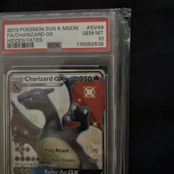 2019 POKEMON SUN & MOON HIDDEN FATES #SV49 FULL ART/CHARIZARD GX PSA 10 - Image 4
