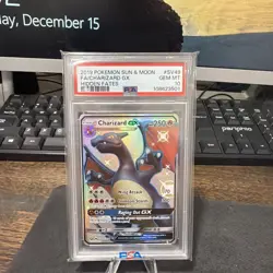 2019 POKEMON SUN & MOON HIDDEN FATES #SV49 FULL ART/CHARIZARD GX PSA 10 - Image 1