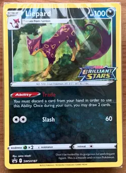 Liepard SWSH187. Brilliant Stars Pokemon Prerelease Promo Sealed Card - Image 1