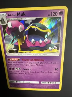 Pokemon TCG Alolan Muk Sun & Moon Base 58/149 Holo Card - LP - Image 3
