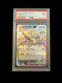 Pokemon TCG Umbreon EX #060 Prismatic Evolutions PSA 9 MINT Stamped Promo Card - Image 1
