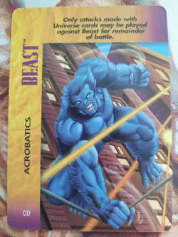 OverPower PowerSurge Marvel Fleer 1995 Beast Acrobatics Special Card LP - Image 1
