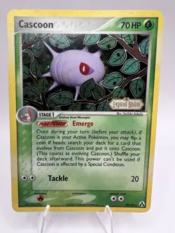 Cascoon 30/92 EX Legend Maker Stamped Reverse Holo Pokemon TCG Card NM - Image 1