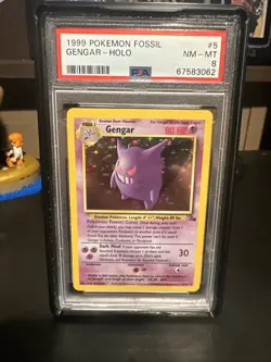 1999 Fossil Gengar Holo Rare Pokemon Card #5 Unlimited Vintage PSA 8 - Image 1
