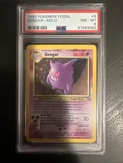 1999 Fossil Gengar Holo Rare Pokemon Card #5 Unlimited Vintage PSA 8 - Image 4