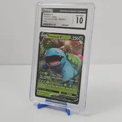 Venusaur V CGC 10 Gem Mint - Champion’s Path 001/073 Pokemon Holo Card - Image 1