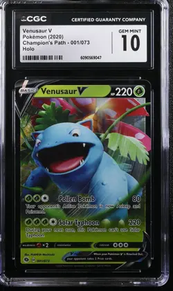 Venusaur V CGC 10 Gem Mint - Champion’s Path 001/073 Pokemon Holo Card - Image 2