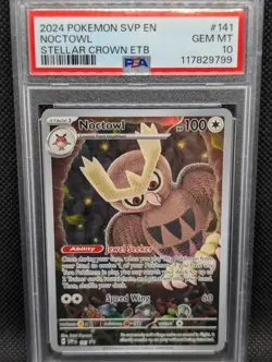 POKEMON Noctowl 141 Sv: Scarlet & Violet Promo Cards Holo PSA 10! - Image 1