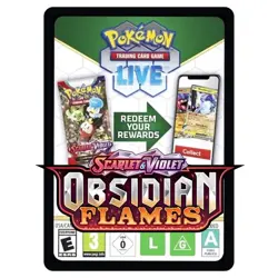 Pokemon TCG Live Code Card - Scarlet & Violet Obsidian Flames - 10 Booster Code - Image 1
