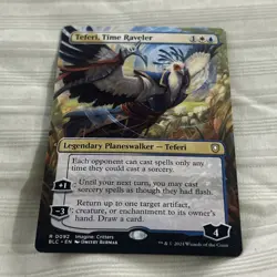 MTG Teferi, Time Raveler Borderless Commander: Bloomburrow Magic The Gathering - Image 1