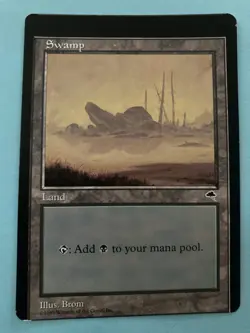 mtg Magic the gathering Swamp Tempest misprint miscut - Image 1