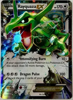 Pokemon TCG Rayquaza EX Ultra Rare Holo 75/108 Roaring Skies 2015 - Image 1