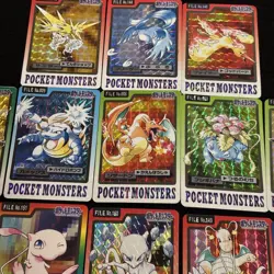 Lot of 17 Vintage 1997 Japanese CCG TCG Pokemon Carddass Card Prism Holo G56406 - Image 2