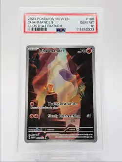 CHARMANDER 2023 POKEMON S&V 151 ILLUSTRATION RARE B 168/165 PSA 10 Q0004 - Image 1