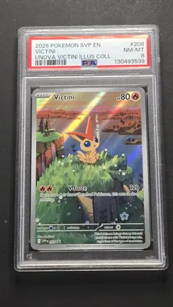 PSA 8 Victini SVP 208 Black Star Promo Pokemon 2025 - Image 1