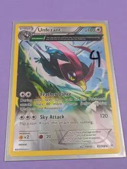 Unfezant - 81/108 - Rare Reverse Holo Roaring Skies - Pokemon Card - NM - Image 3