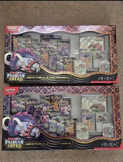 2x Pokemon TCG PALDEAN FATES Great Tusk Iron Treads Ex Premium Collection ✅ - Image 1