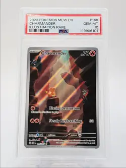 CHARMANDER 2023 POKEMON S&V 151 ILLUSTRATION RARE A 168/165 PSA 10 Q0004 - Image 1