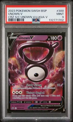 2023 POKEMON SWSH PROMO CROWN ZENITH SPECIAL COLLECTION #300 UNOWN V PSA 9 - Image 1