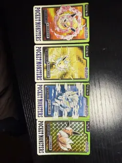 Lot of 4 Vintage 1997 Japanese CCG TCG Pokemon Carddass Card Eeveelution G55424 - Image 1
