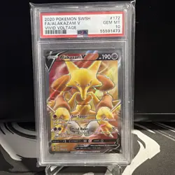 2020 POKEMON SWORD & SHIELD VIVID VOLTAGE #172 FULL ART/ALAKAZAM V PSA 10 - Image 1