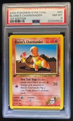 2000 Pokemon Gym Challenge 1st Edition Blaine's Charmander #60/132 PSA 8 - Image 1