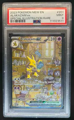 2023 Pokemon SV 151 MEW EN Alakazam ex #201/165 PSA 9 - Image 1