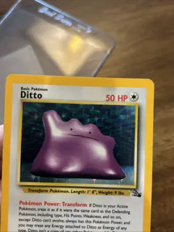 Pokemon TCG Ditto Fossil Holo Unlimited Rare Card 3/62 vintage old school foil - Image 2