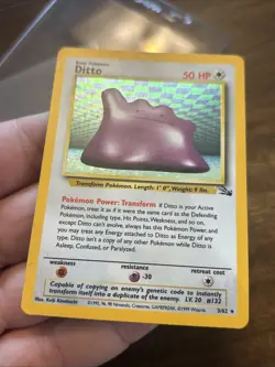 Pokemon TCG Ditto Fossil Holo Unlimited Rare Card 3/62 vintage old school foil - Image 4