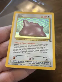 Pokemon TCG Ditto Fossil Holo Unlimited Rare Card 3/62 vintage old school foil - Image 5