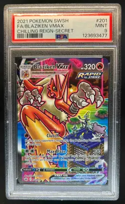 2021 Pokemon SWSH Chilling Reign Blaziken VM #201/198 PSA 9 - Image 1