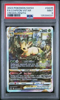 2023 Pokemon Sword & Shield Full Art Leafeon VSTAR Crown Zenith #GG35 PSA 9 MINT - Image 1