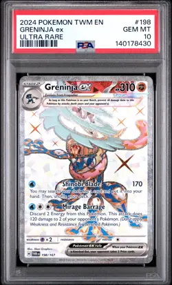 2024 POKEMON TWM EN-TWILIGHT MASQUERADE ULTRA RARE #198 GRENINJA EX PSA 10 - Image 1