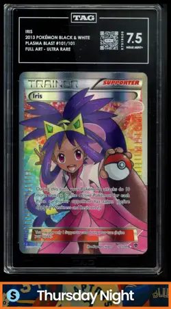 2013 POKEMON B&W PLASMA BLAST #101/101 IRIS FULL ART ULTRA RARE TAG 7.5 - Image 1