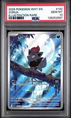 2025 POKEMON WHT EN-WHITE FLARE ILLUSTRATION RARE #142 ZORUA PSA 10 - Image 1