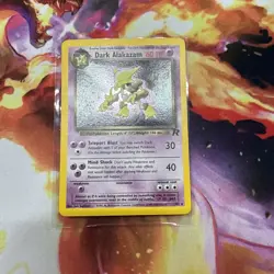 Pokemon Team Rocket Dark Alakazam 1/82 Holo Rare Swirl WOTC Vintage - Image 2