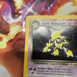 Pokemon Team Rocket Dark Alakazam 1/82 Holo Rare Swirl WOTC Vintage - Image 5