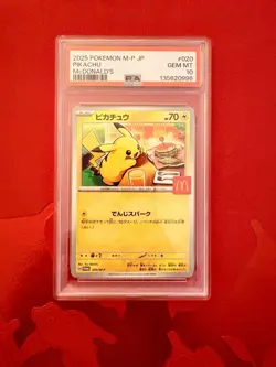 Pokemon Pikachu 2025 M-P Promo 020/M-P McDonald's Japanese PSA 10 - Image 1