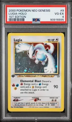 2000 Pokemon Neo Genesis Lugia Holo 1st Edition #9 PSA 4 - Swirl - Image 1