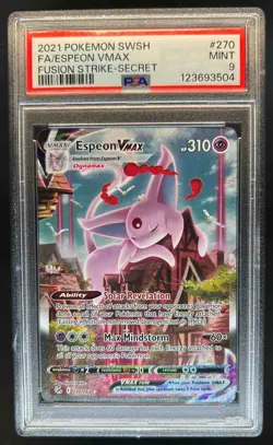 2021 Pokemon SWSH Fusion Strike Espeon VM #270/264 PSA 9 - Image 1