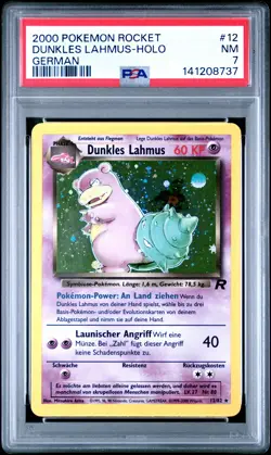 2000 POKEMON ROCKET GERMAN #12 DUNKLES LAHMUS-HOLO PSA 7 - Image 1
