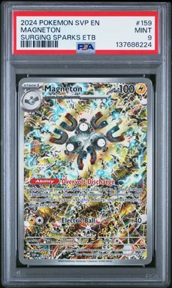 2024 POKEMON SVP EN-SV BLACK STAR PROMO #159 MAGNETON PSA 9 - Image 1