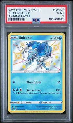 2021 POKEMON SWORD & SHIELD SHINING FATES #SV022 SUICUNE-HOLO PSA 9 - Image 1
