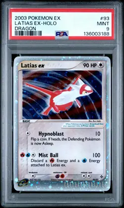 2003 POKEMON EX DRAGON #93 LATIAS EX-HOLO PSA 9 - Image 1